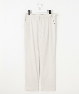 J.PRESS LADIES 【洗える】セルロースリネンストレッチ テーパード パンツ ライトグレー系