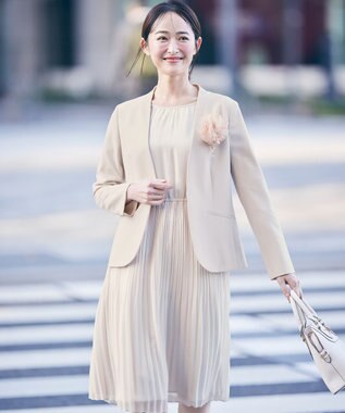 ANY SIS 【洗える】フェミニンプリーツ ワンピース ライトベージュ