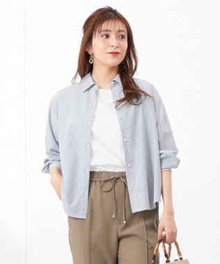  【UVケア】イージーケアストライプ シャツ