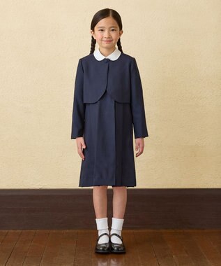 MIKI HOUSE HOT BISCUITS 【95-130cm】ウール素材のボレロ 紺