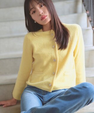 Feroux ブークレー ニット ジャケット イエロー系