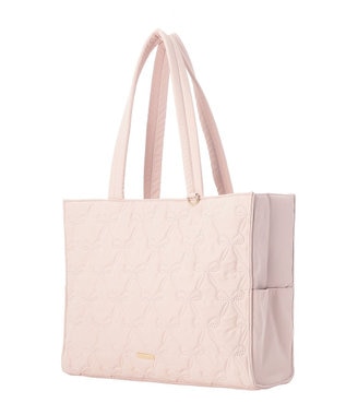 Maison de FLEUR 撥水加工リボンキルティングトートバッグ Pink