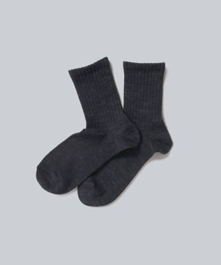 WHITE MAILS PAPER WIDE RIB CREW SOCKS ソックス クロ