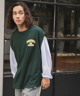 WEGO アンサンブルスウェットベストロンT ダークグリーン