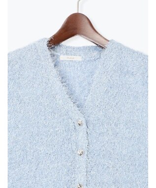 Te chichi 金釦ポケットシャギーニットベスト ブルー