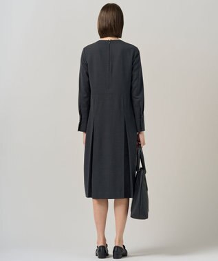 ICB 【UVカット・洗える】ウール2WAYストレッチ 長袖ワンピース チャコール