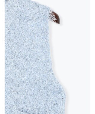 Te chichi 金釦ポケットシャギーニットベスト ブルー