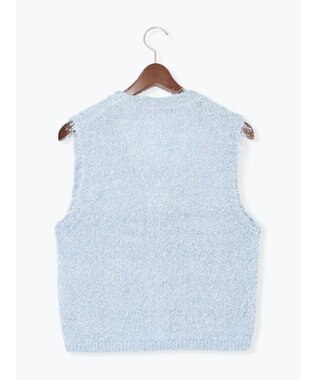Te chichi 金釦ポケットシャギーニットベスト ブルー