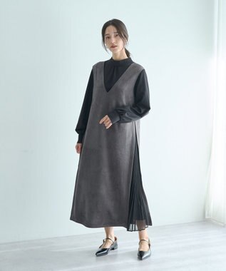 YECCA VECCA 【2点SET】ブラウスセットプリーツMIXジャンスカ