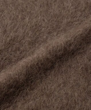 UNFILO 【洗える】アルパカシャギー ハイネッククロップドニット ブラウン