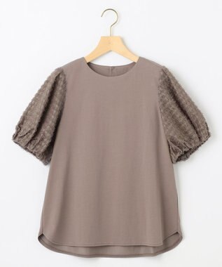 組曲 L 華感コンビネーションスリーブ カットソー モカグレー系