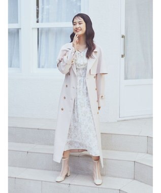 earth music&ecology ２ＷＡＹケープトレンチコート Pink Beige