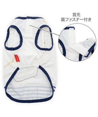 PET PARADISE リサとガスパール ポケットクール タンクトップ 《マリン柄》 小型犬 ホワイト×ネイビー