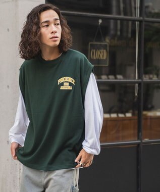 WEGO アンサンブルスウェットベストロンT ダークグリーン