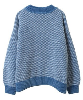 Green Parks ベロアモールモックネックニットプルオーバー Blue