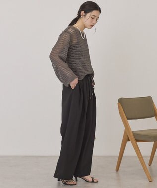 AMERICAN HOLIC 【マルチ機能】ドライタッチワイドパンツ Black