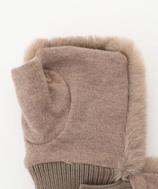 ANY リブニットハンドグローブ モカ