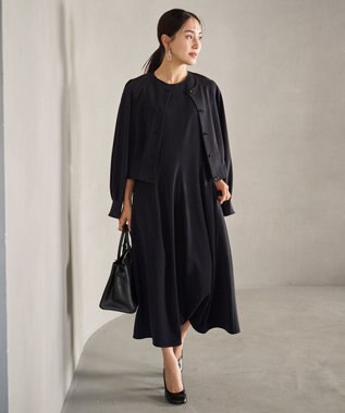 #Newans 【セレモニーにも】コクーンフォルムドレス ネイビー
