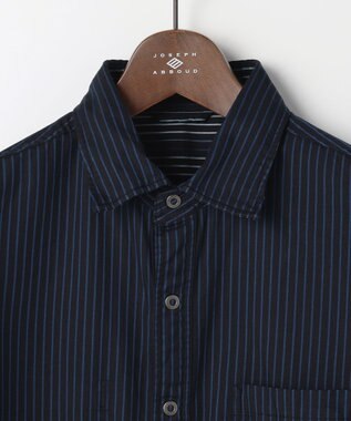 JOSEPH ABBOUD 【2WAY・リバーシブル・七分袖】リバーシブルストライプ シャツ ネイビー系1