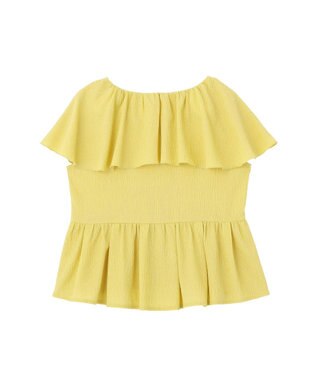 earth music&ecology ラッフルカラーペプラムカットブラウス Yellow