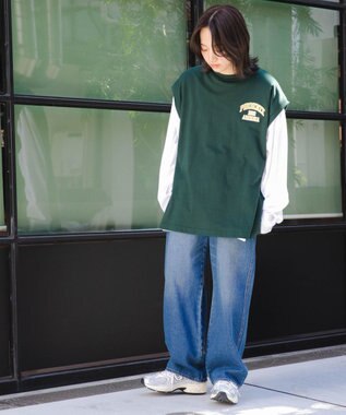 WEGO アンサンブルスウェットベストロンT ダークグリーン