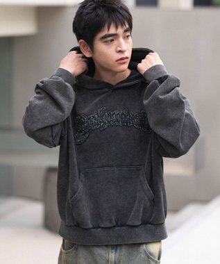 WEGO ショートグラフィックプルパーカー ブラックその他