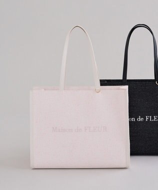 Maison de FLEUR ツイードキャリーオントートバッグ