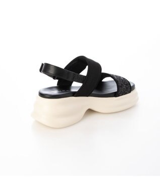 MODE ET JACOMO <MODE ET JACOMO>ボリュームソールグリッターサンダル ブラックメタリック