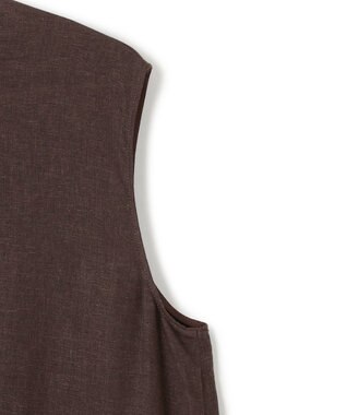 UNFILO L リネンレーヨン ノースリーブワンピース ブラウン