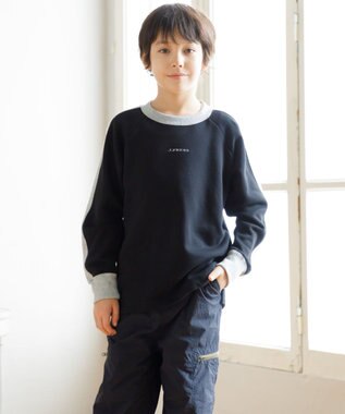 J.PRESS KIDS 【100-130cm】裏毛ラグラン ロゴトレーナー ブラック系