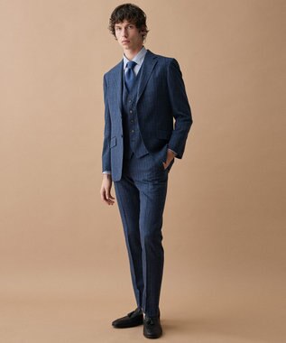 JOSEPH ABBOUD メランジシャンブレー【イタリア生地・日本製】メランジシャンブレーネクタイ ダルブルー系