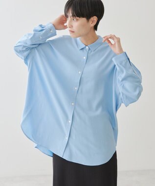 AMERICAN HOLIC サラックールバックタックシャツ Sax