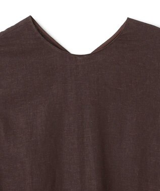 UNFILO L リネンレーヨン ノースリーブワンピース ブラウン