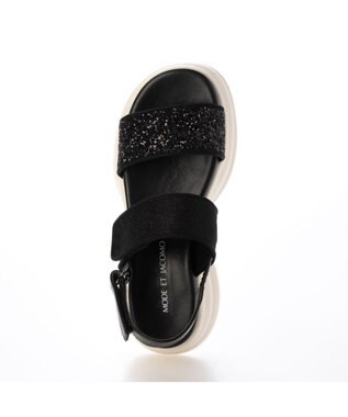 MODE ET JACOMO <MODE ET JACOMO>ボリュームソールグリッターサンダル ブラックメタリック