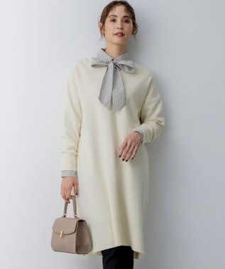 組曲 Aラインリラクシーニット ワンピース アイボリー系