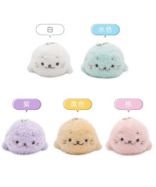 Mother garden しろたん ふわふわキーホルダー 《桃》 単品 ピンク