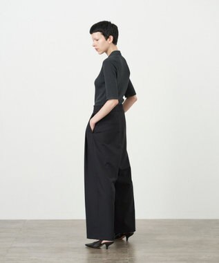 ATON FRESCA KNIT | ポロカーディガン BLACK