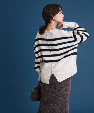 Green Parks こなれ主役ニットプルオーバー Border