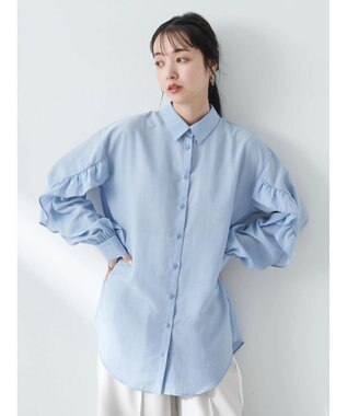 earth music&ecology フリルスリーブシャツ Sax