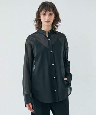 BEIGE， 【洗える】PLUMERIA / コットンシアーバックボウタイブラウス