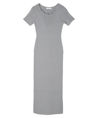Green Parks リブニットワンピース Gray
