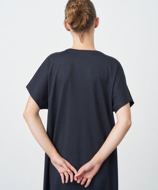 ATON SUVIN 60/2 | キャップスリーブワンピース NAVY