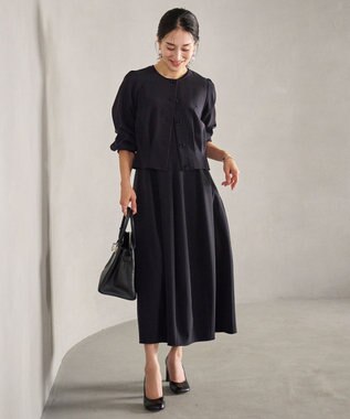 #Newans 【セレモニーにも】コクーンフォルムドレス ネイビー