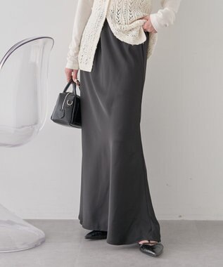 earth music&ecology サテンフリルマーメイドスカート