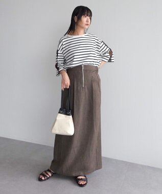 Green Parks マルチＷＡＹフロントｚｉｐサロペットスカート Brown