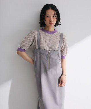 Green Parks マルチＷＡＹフロントｚｉｐサロペットスカート Brown