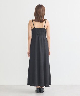 earth music&ecology ＳＥＴ２点ジャカードシャツ＋キャミドレ Black