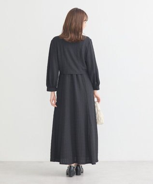 earth music&ecology ＳＥＴ２点ジャカードシャツ＋キャミドレ Black