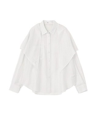 CRAFT STANDARD BOUTIQUE 【2点SET】スカーフ付きシアーストライプシャツ Stripe White