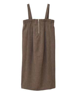 Green Parks マルチＷＡＹフロントｚｉｐサロペットスカート Brown